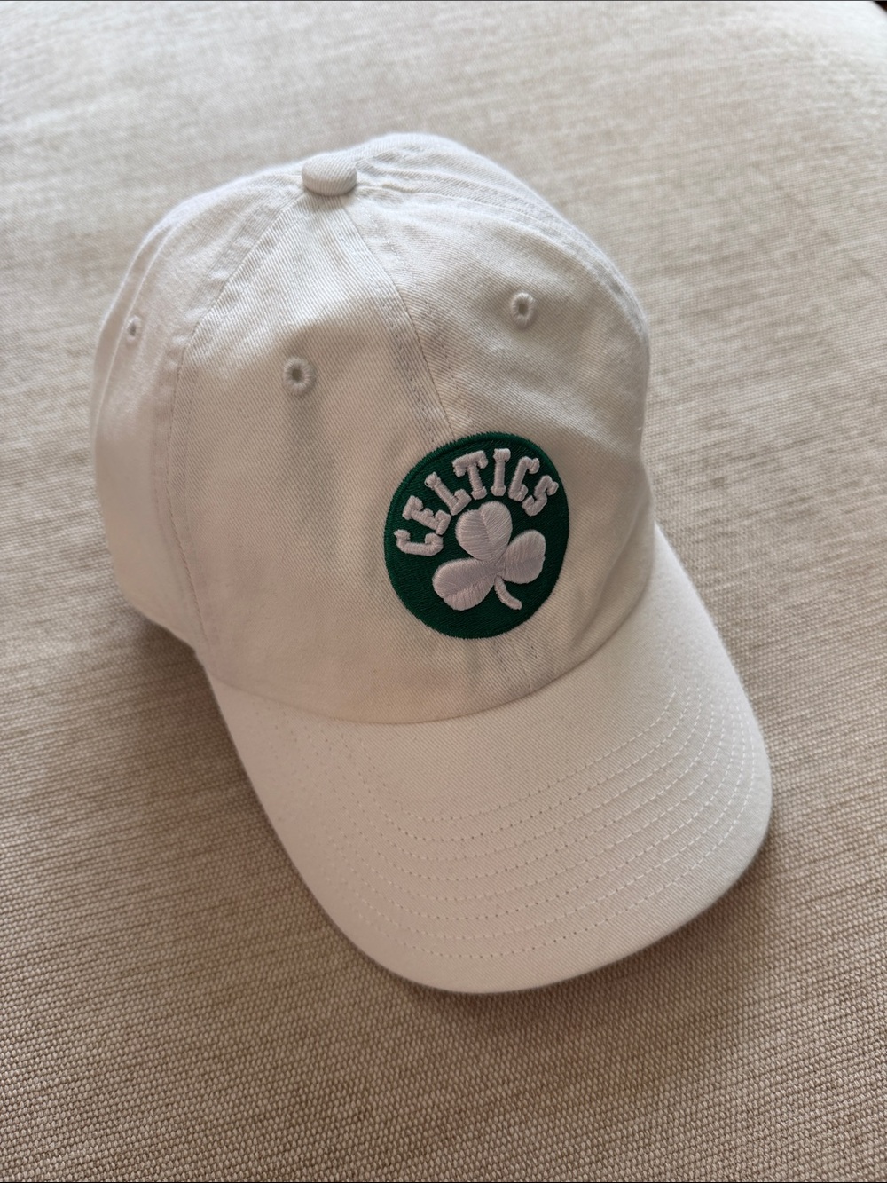 ‘47 Boston Celtics NBA Clean Up Baseball Cap White Green Hat - Picture 2 of 6